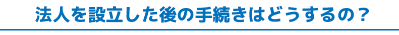 法人を設立した後の手続きはどうするの？